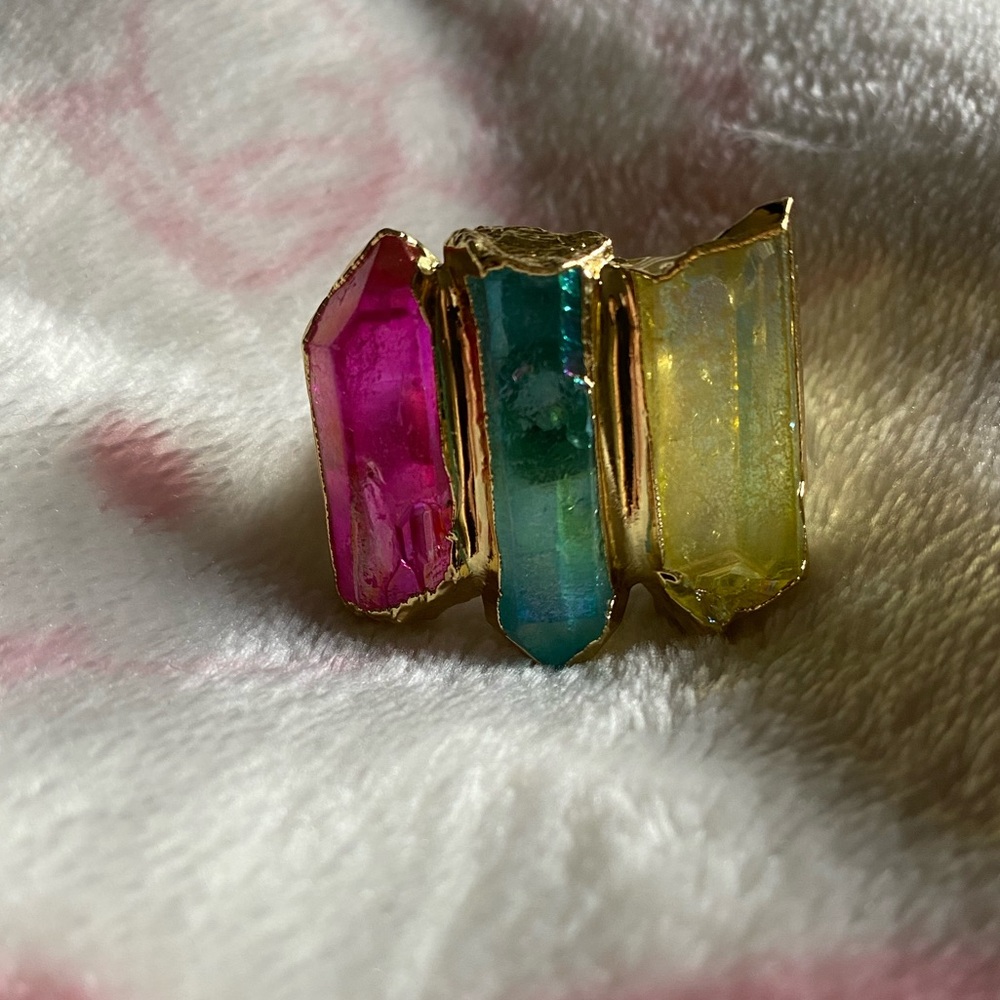 Real Stone 18k GP Ring